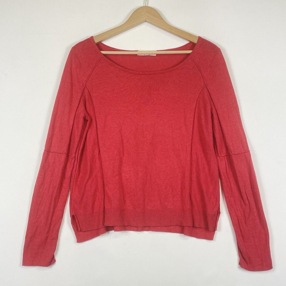 Indigenous Organic Fair Trade Peru Coral‎ Tight Knit Dolman Sweater Womens Small